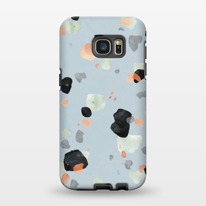 Galaxy S7 EDGE StrongFit Abstract Watercolor Painting Terrazzo Pattern 08 by amini54