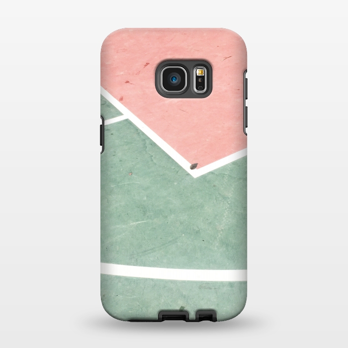 Galaxy S7 EDGE StrongFit green pink marble shades by MALLIKA