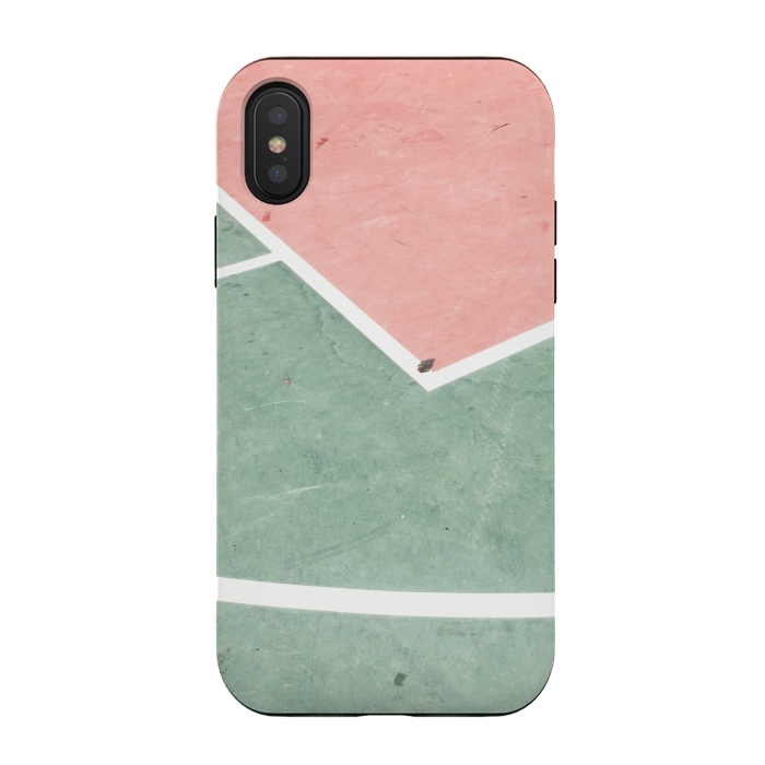 iPhone Xs / X StrongFit green pink marble shades by MALLIKA