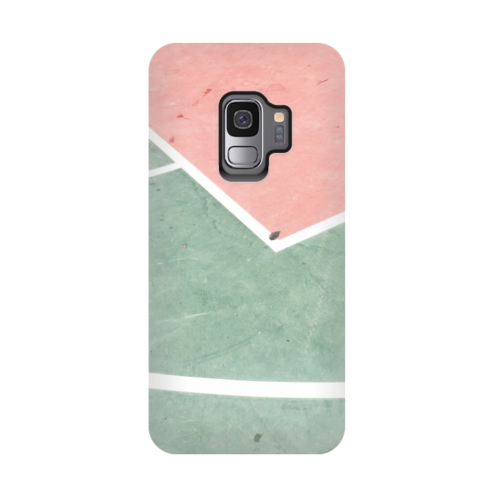 Galaxy S9 StrongFit green pink marble shades by MALLIKA