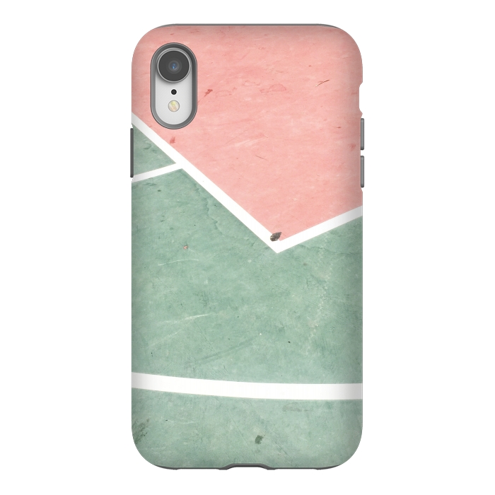 iPhone Xr StrongFit green pink marble shades by MALLIKA