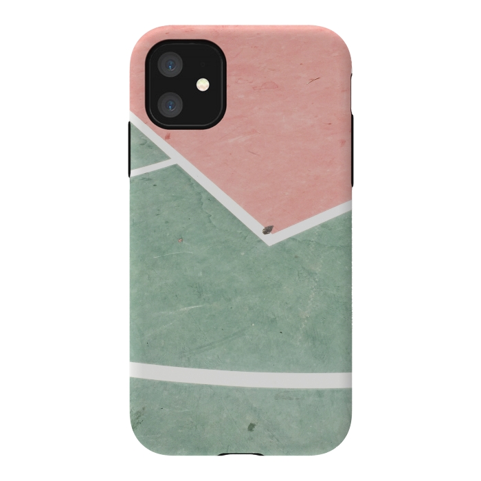 iPhone 11 StrongFit green pink marble shades by MALLIKA