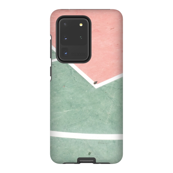 Galaxy S20 Ultra StrongFit green pink marble shades by MALLIKA