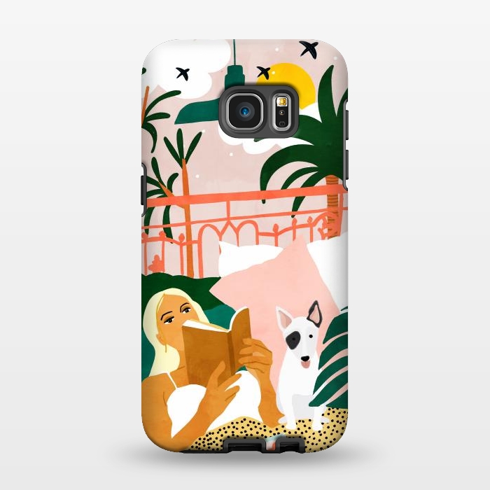 Galaxy S7 EDGE StrongFit Pet Pals, Animals Lovers Illustration, Travel With Pets Modern Bohemian Painting by Uma Prabhakar Gokhale