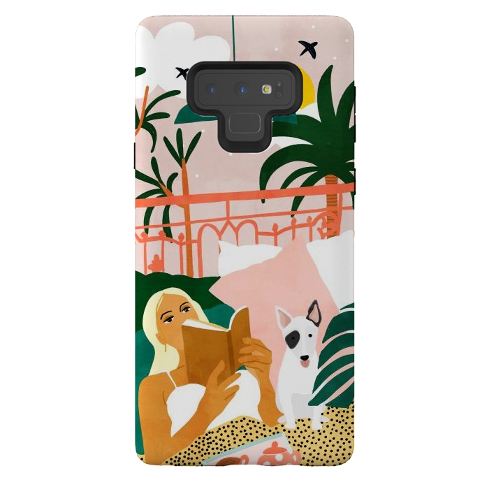 Galaxy Note 9 StrongFit Pet Pals, Animals Lovers Illustration, Travel With Pets Modern Bohemian Painting by Uma Prabhakar Gokhale