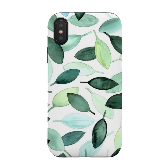 iPhone Xs / X StrongFit Watercolor Leaves by Irina Velman