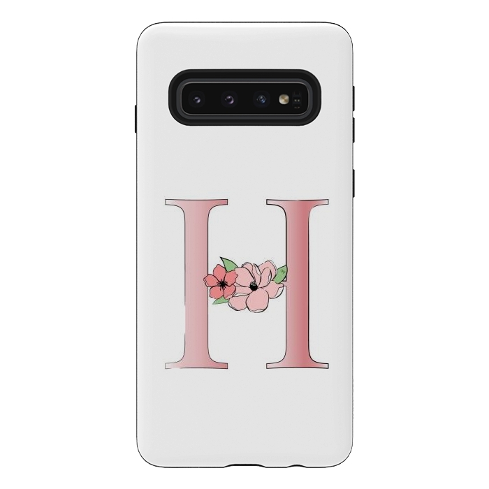 Galaxy S10 StrongFit Monogram Letter H by Martina
