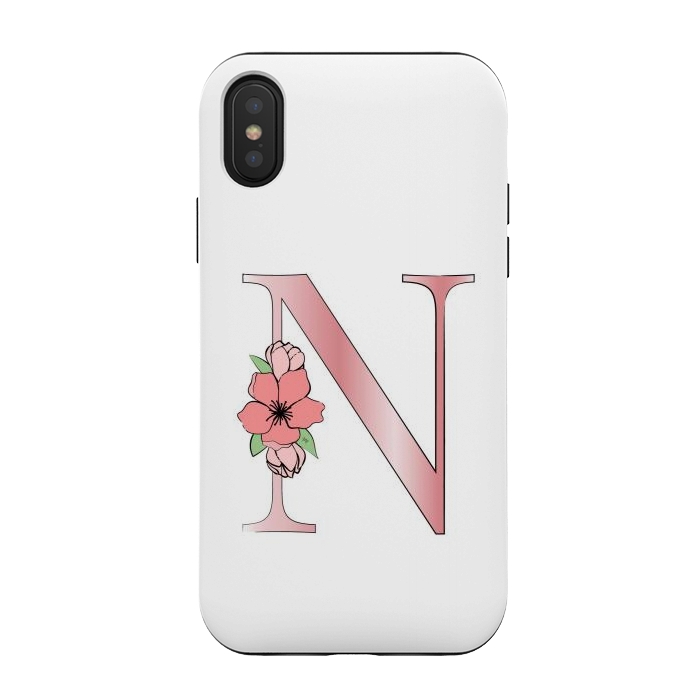 iPhone Xs / X StrongFit Monogram Letter N by Martina
