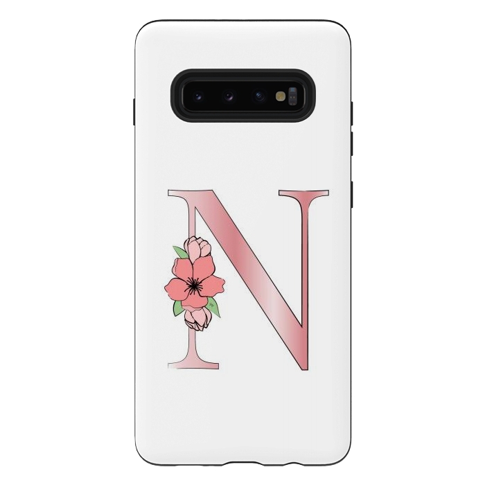 Galaxy S10 plus StrongFit Monogram Letter N by Martina