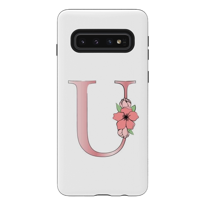 Galaxy S10 StrongFit Monogram Letter U by Martina