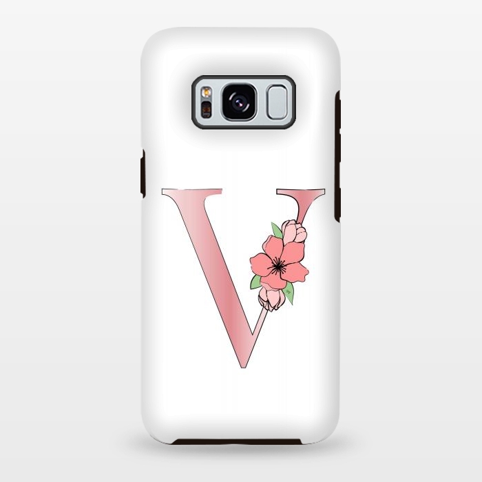 Galaxy S8 plus StrongFit Monogram Letter V by Martina