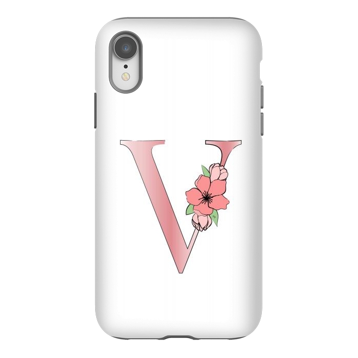 iPhone Xr StrongFit Monogram Letter V by Martina