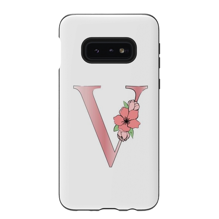 Galaxy S10e StrongFit Monogram Letter V by Martina