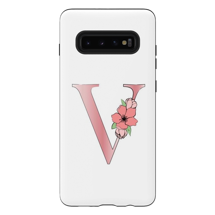 Galaxy S10 plus StrongFit Monogram Letter V by Martina