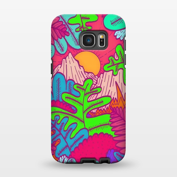 Galaxy S7 EDGE StrongFit A pink tropical jungle by Steve Wade (Swade)