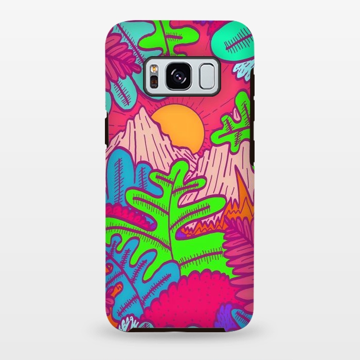 Galaxy S8 plus StrongFit A pink tropical jungle by Steve Wade (Swade)