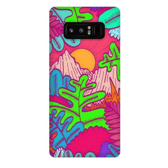 Galaxy Note 8 StrongFit A pink tropical jungle by Steve Wade (Swade)