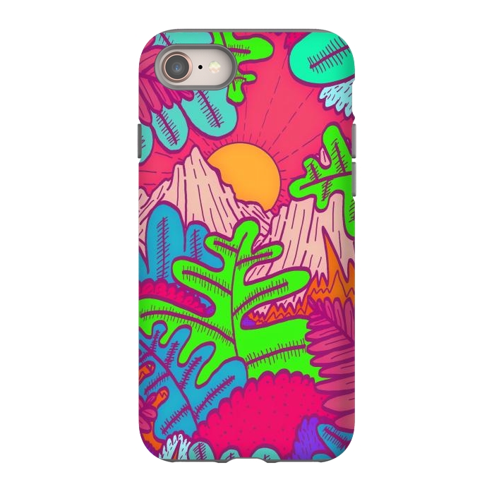 iPhone 8 StrongFit A pink tropical jungle by Steve Wade (Swade)