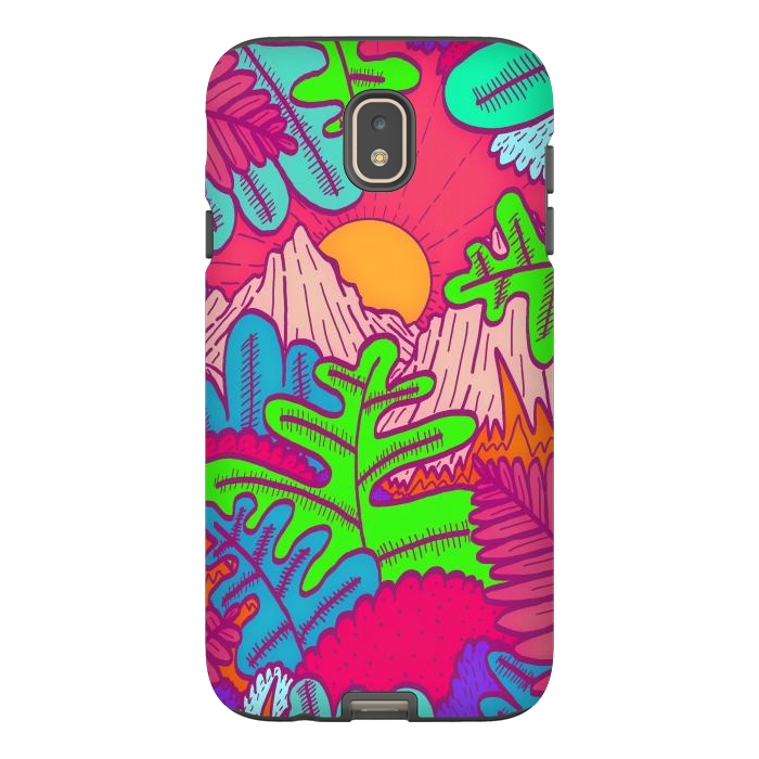 Galaxy J7 StrongFit A pink tropical jungle by Steve Wade (Swade)