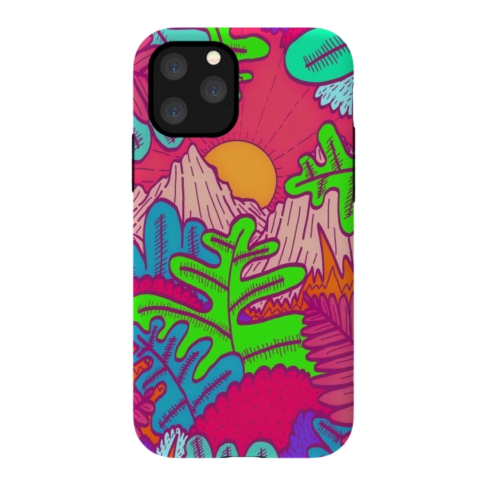 iPhone 11 Pro StrongFit A pink tropical jungle by Steve Wade (Swade)