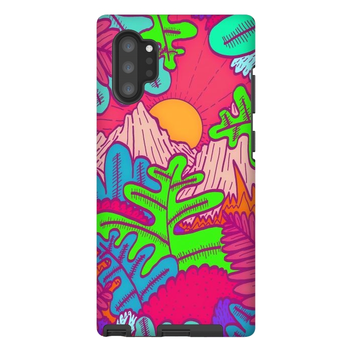 Galaxy Note 10 plus StrongFit A pink tropical jungle by Steve Wade (Swade)
