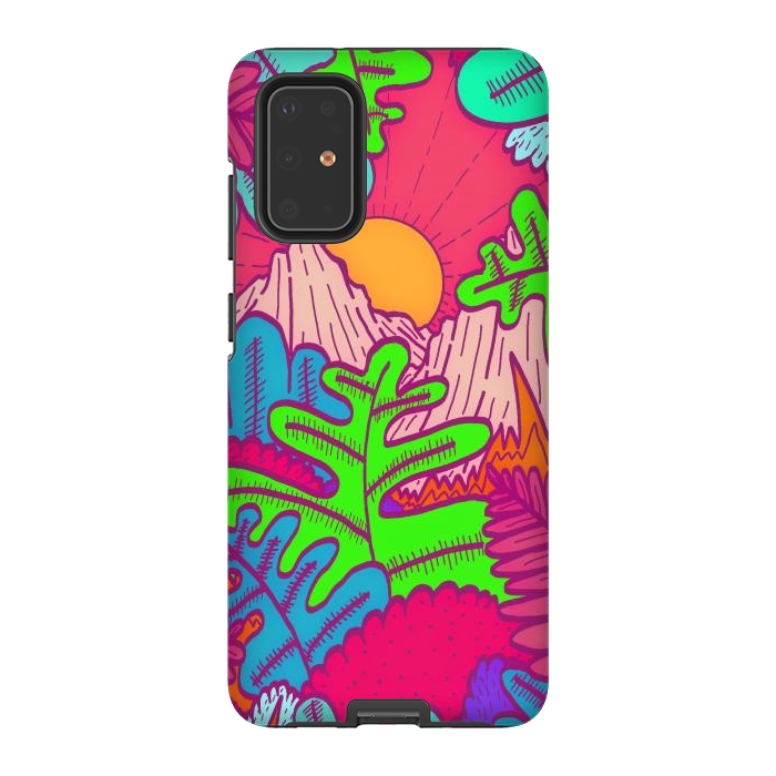 Galaxy S20 Plus StrongFit A pink tropical jungle by Steve Wade (Swade)