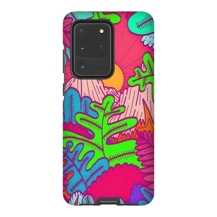 Galaxy S20 Ultra StrongFit A pink tropical jungle by Steve Wade (Swade)