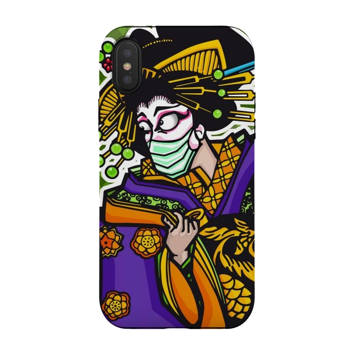 iPhone Xs / X StrongFit Covid Geisha by Milo "Mr Lucky" Marcer