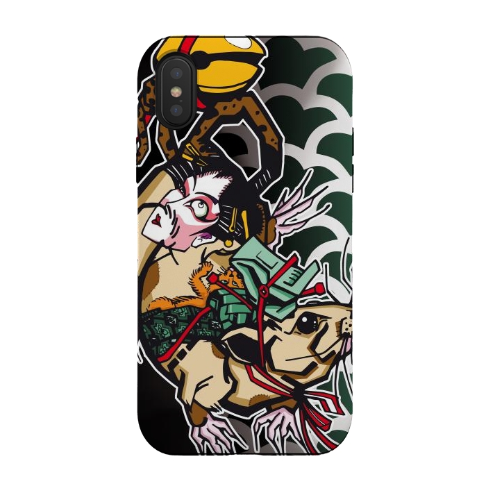 iPhone Xs / X StrongFit Japanese Rat by Milo "Mr Lucky" Marcer