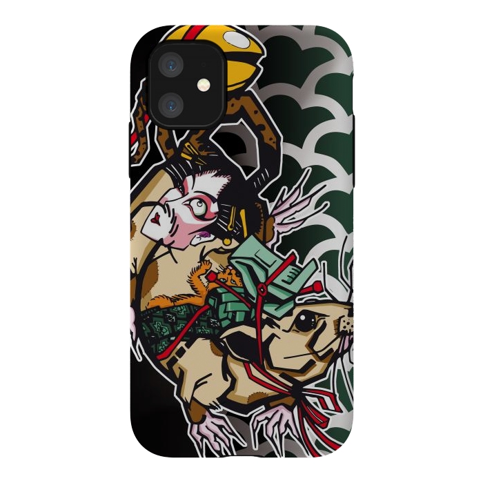 iPhone 11 StrongFit Japanese Rat by Milo "Mr Lucky" Marcer