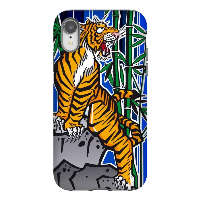 iPhone Xr StrongFit Japanese Tiger by Milo "Mr Lucky" Marcer