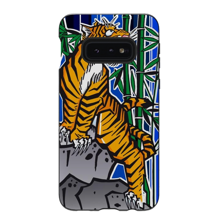Galaxy S10e StrongFit Japanese Tiger by Milo "Mr Lucky" Marcer