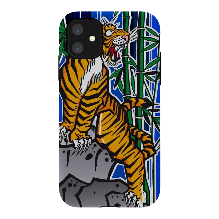 iPhone 11 StrongFit Japanese Tiger by Milo "Mr Lucky" Marcer