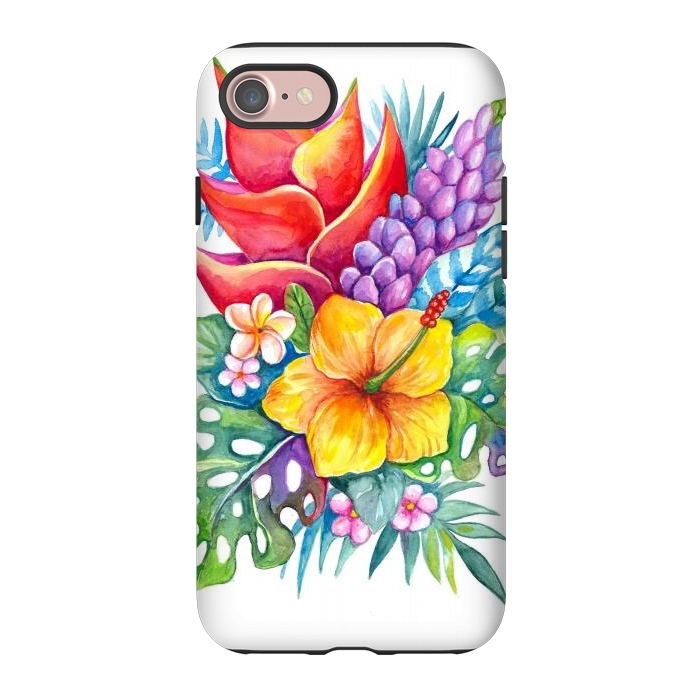 iPhone 7 StrongFit Tropical Flowers by Irina Velman