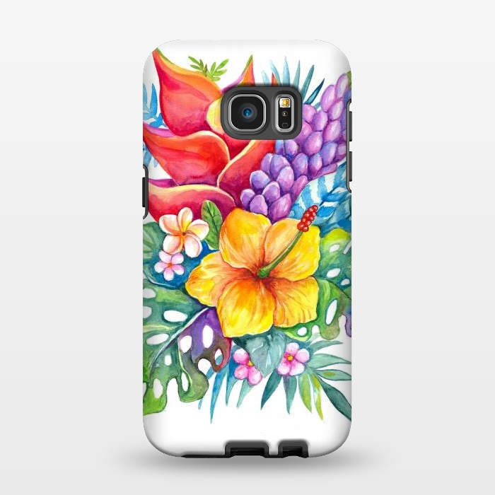 Galaxy S7 EDGE StrongFit Tropical Flowers by Irina Velman