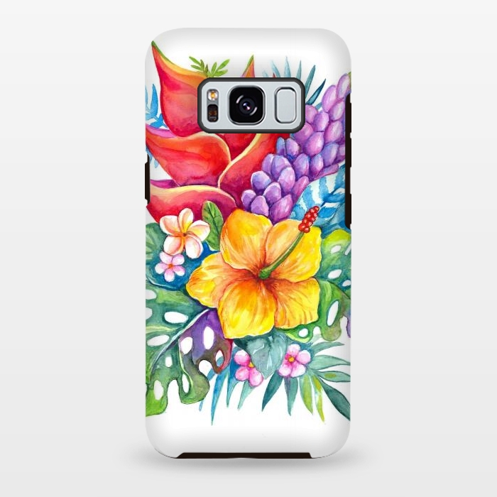 Galaxy S8 plus StrongFit Tropical Flowers by Irina Velman
