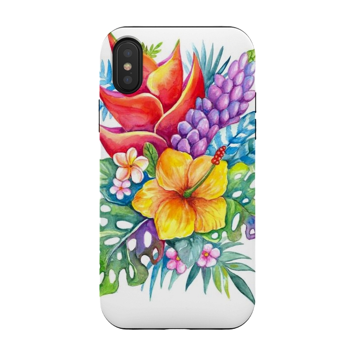 iPhone Xs / X StrongFit Tropical Flowers by Irina Velman