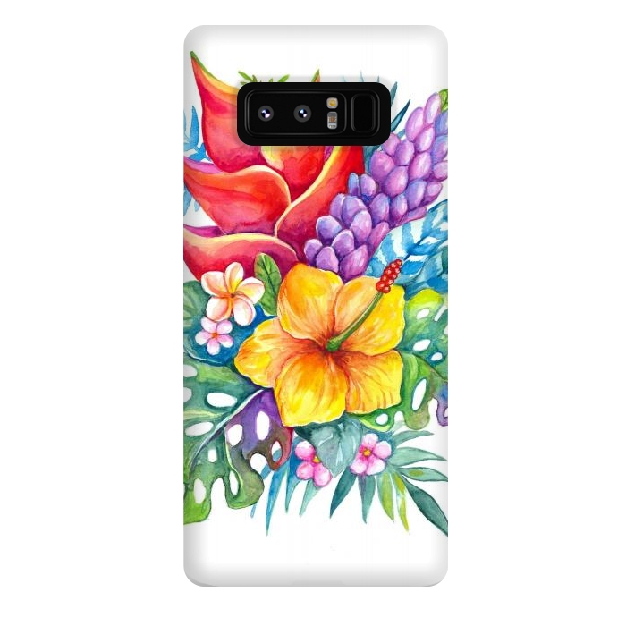 Galaxy Note 8 StrongFit Tropical Flowers by Irina Velman