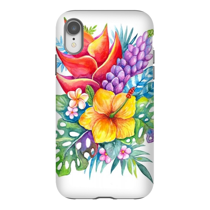 iPhone Xr StrongFit Tropical Flowers by Irina Velman