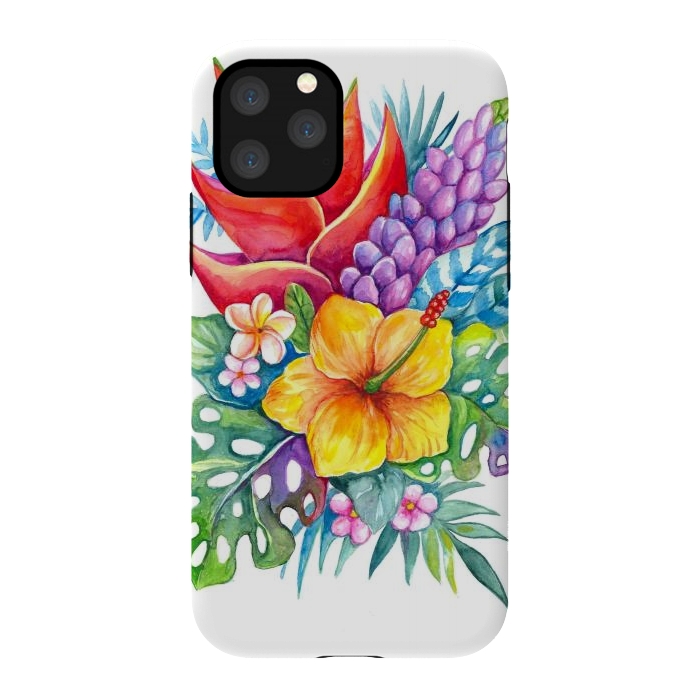 iPhone 11 Pro StrongFit Tropical Flowers by Irina Velman