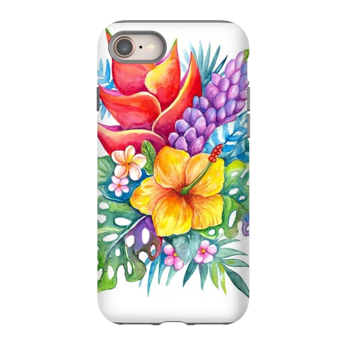 iPhone SE StrongFit Tropical Flowers by Irina Velman
