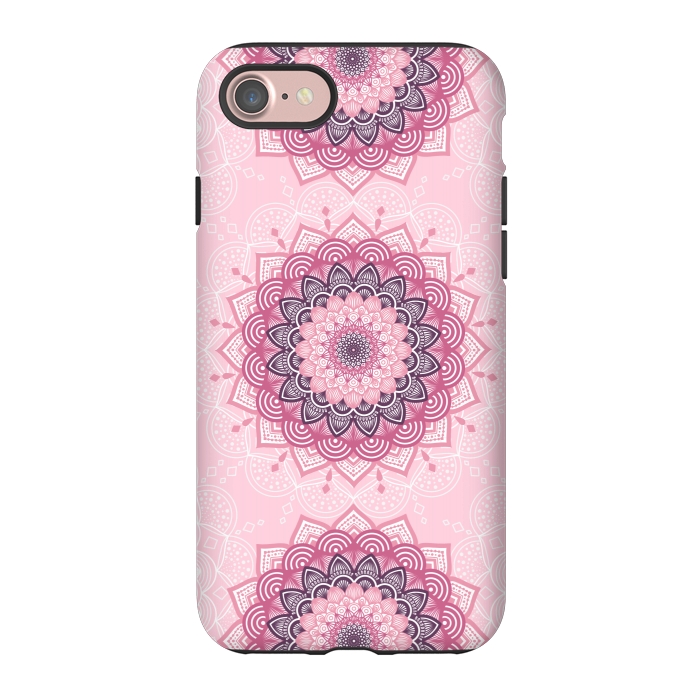 iPhone 7 StrongFit Pink white mandalas by Jms