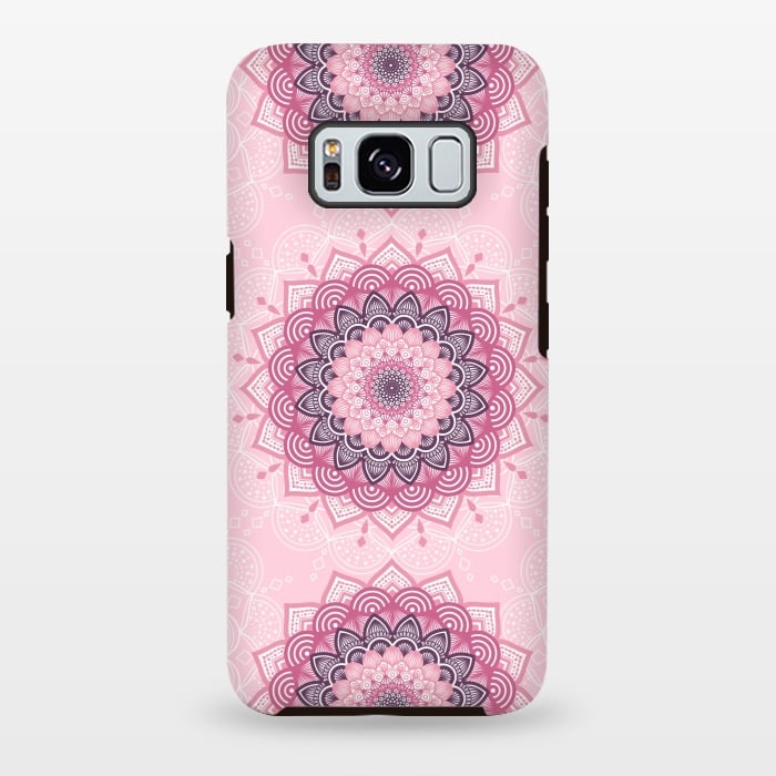 Galaxy S8 plus StrongFit Pink white mandalas by Jms
