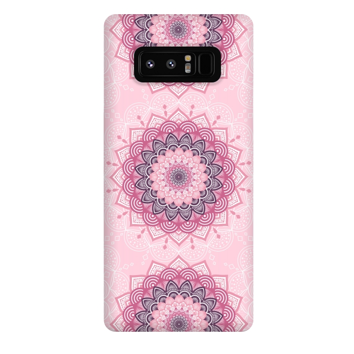 Galaxy Note 8 StrongFit Pink white mandalas by Jms
