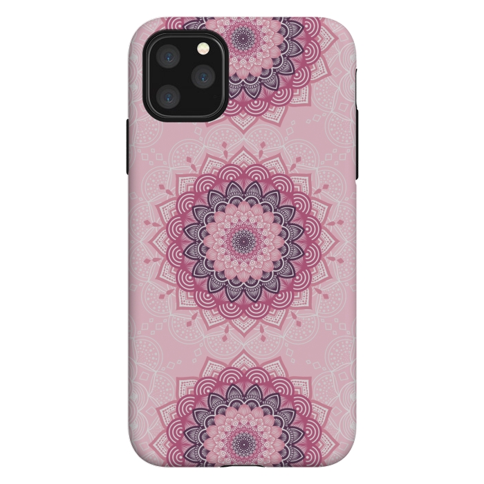 iPhone 11 Pro Max StrongFit Pink white mandalas by Jms