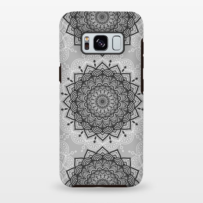 Galaxy S8 plus StrongFit Black gray mandalas by Jms