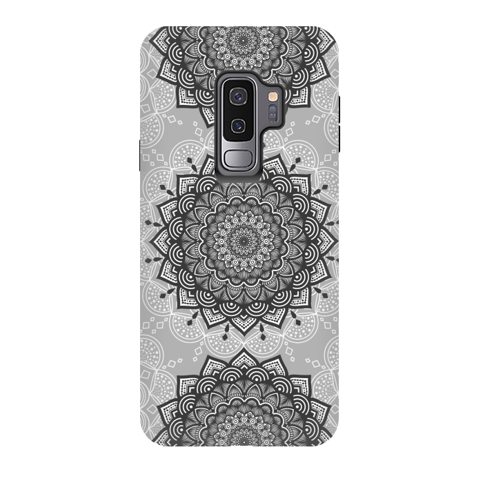 Galaxy S9 plus StrongFit Black gray mandalas by Jms