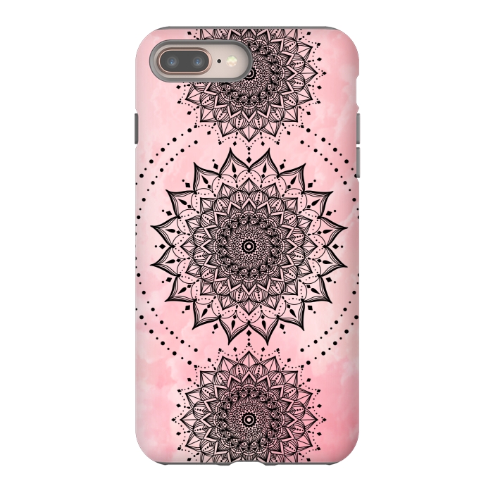 iPhone 7 plus StrongFit Pink black mandalas by Jms