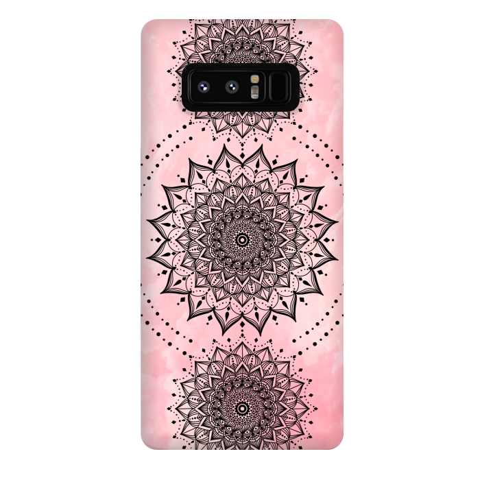 Galaxy Note 8 StrongFit Pink black mandalas by Jms