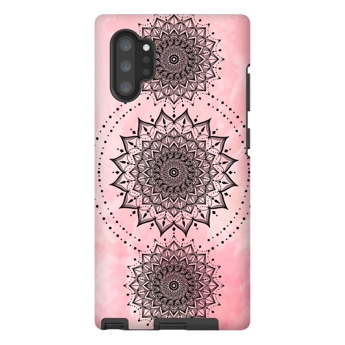 Galaxy Note 10 plus StrongFit Pink black mandalas by Jms